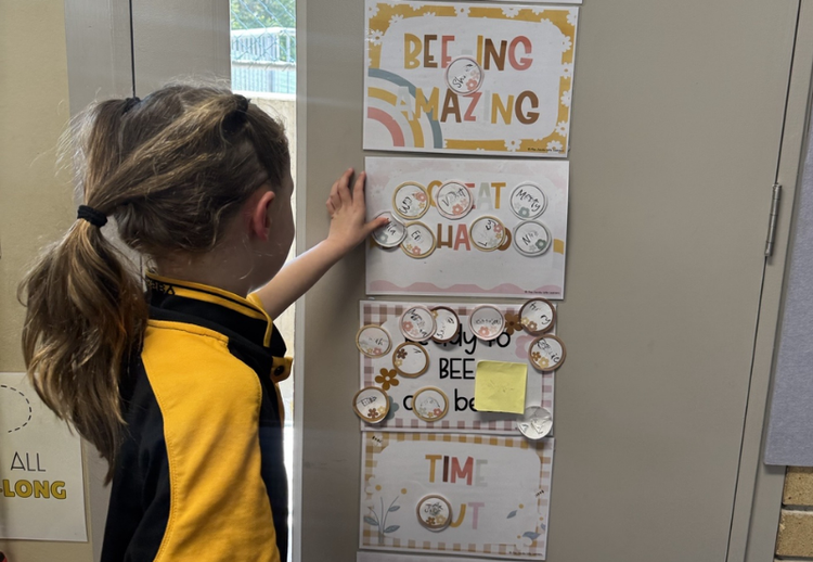 a student reading the class expectations